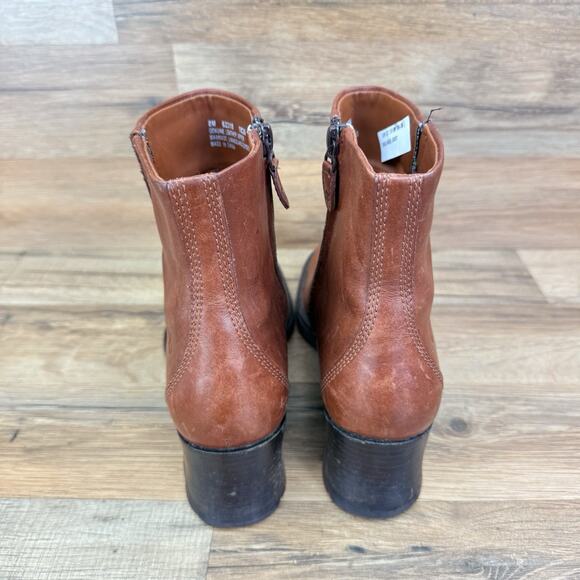 TIMBERLAND ALYSE Women's Size 8 Brown Leather Ankle Chunky Sole Boots 62318 - Picture 6 of 8